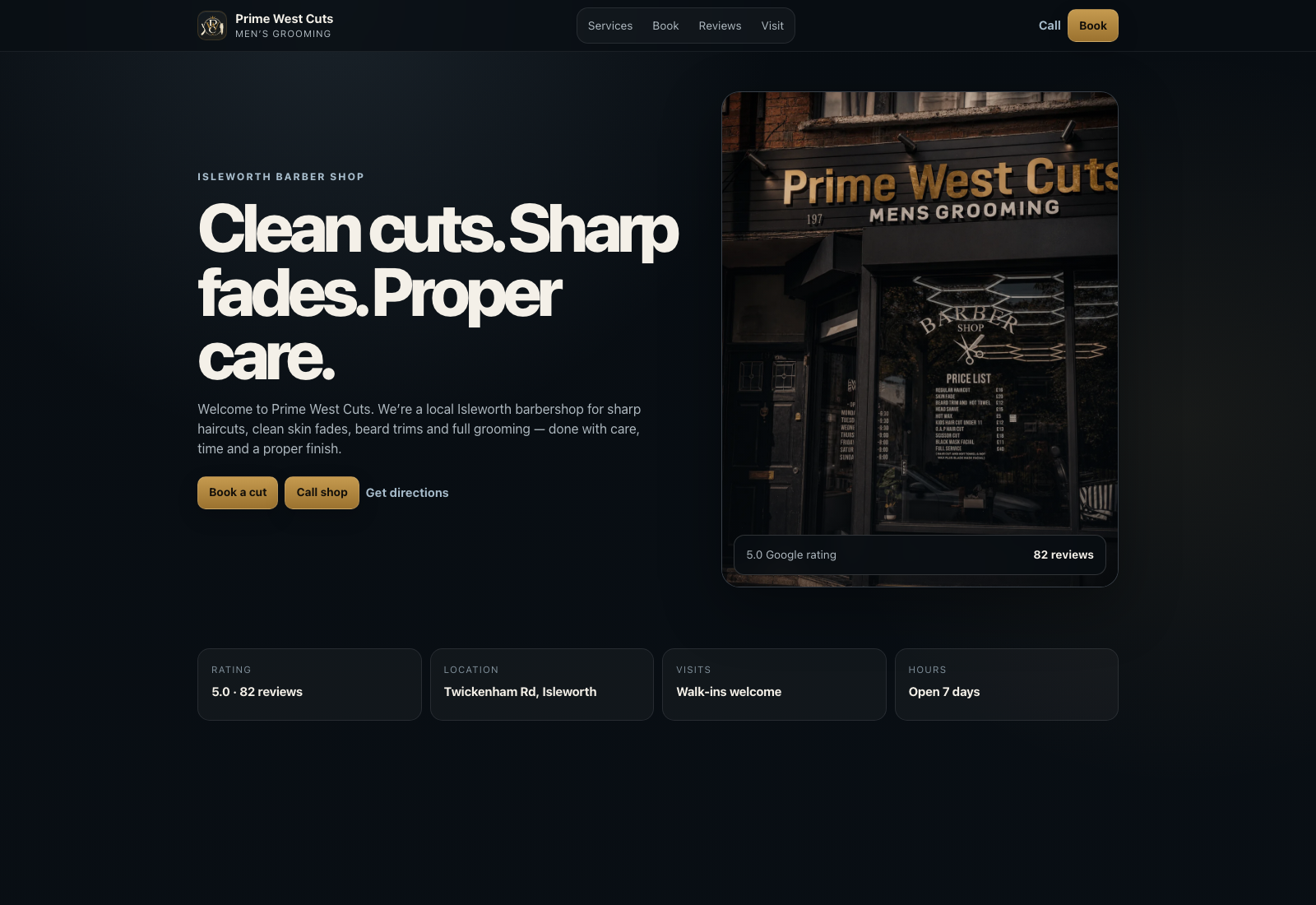 Prime West Cuts website